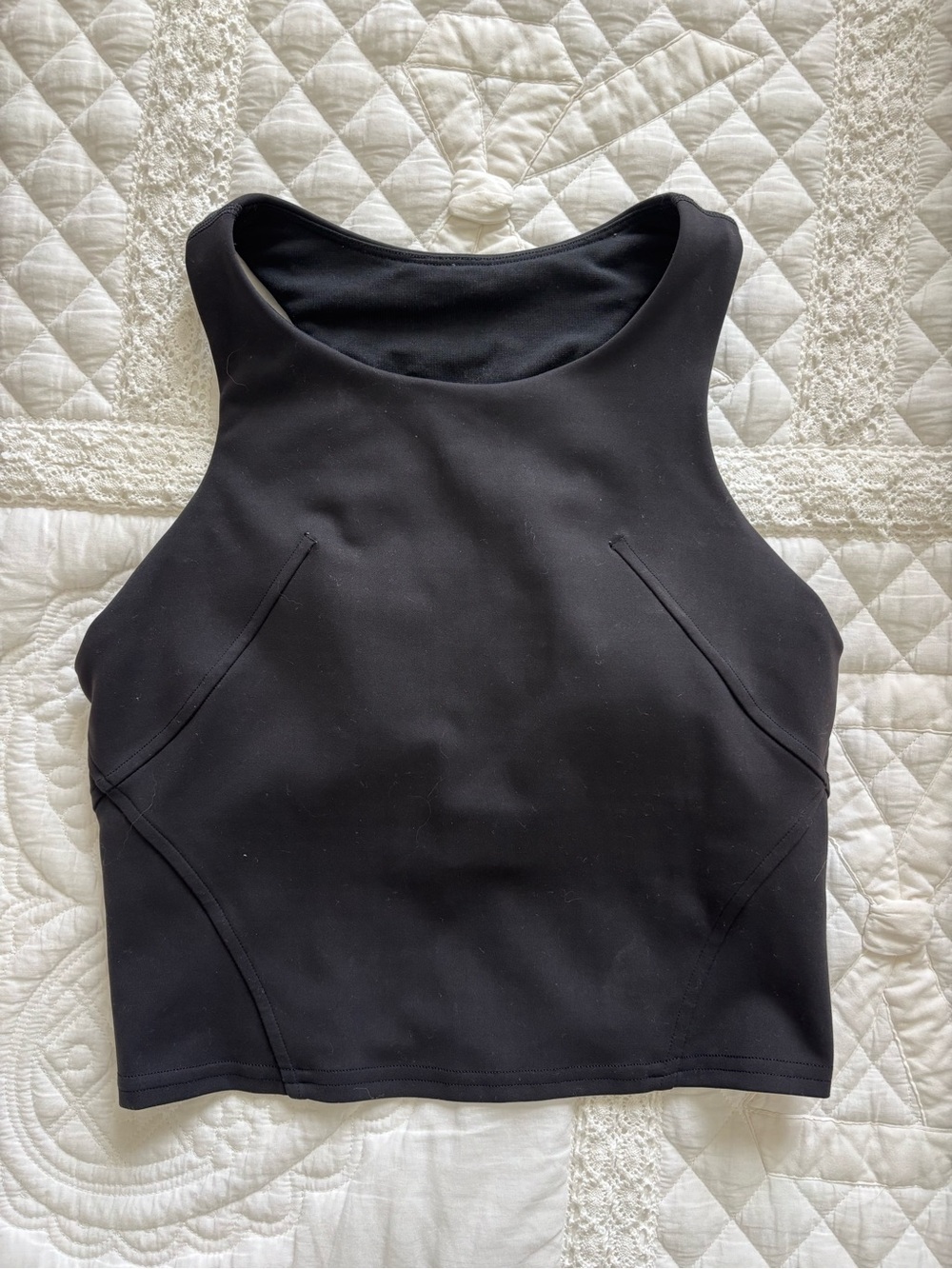 lululemon Black High-Neck Athletic Crop Tank